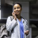 nurse travel medical professional on mobile device
